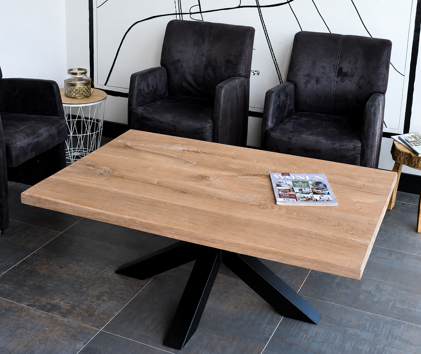 Massief Eiken Salontafel Rechthoekig